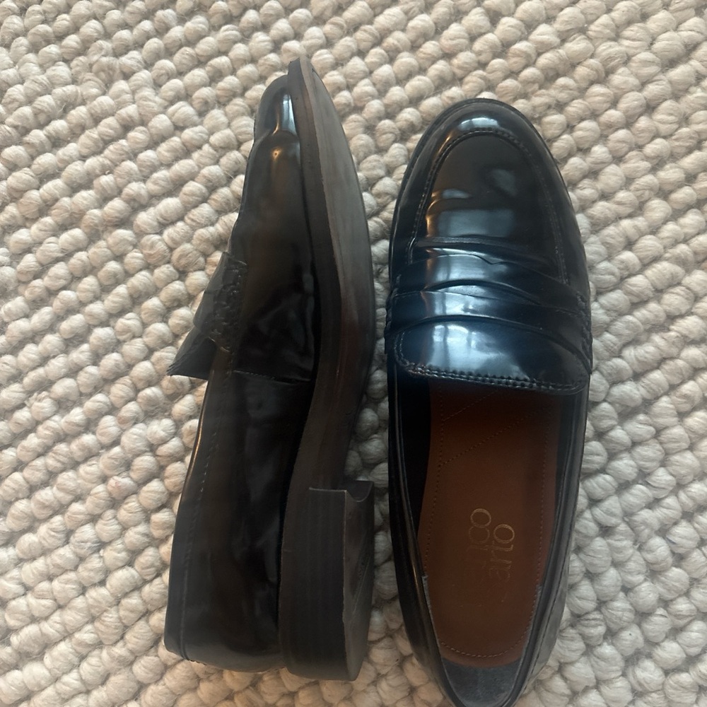 Franco Sarto Black Leather Loafers - Picture 2 of 4